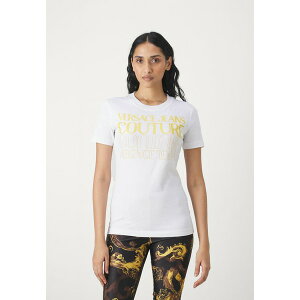 xT[` fB[X TVc gbvX UPSIDE DOWN - Print T-shirt - white/gold