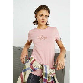 アルファインダストリーズ レディース Tシャツ トップス Print T-shirt - silver pink