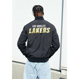 ニューエラ メンズ バスケットボール スポーツ NBA LOS ANGELES LAKERS SCRIPT BOMBER JACKET - Club wear - black/gold-coloured