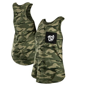 ニューエラ レディース Tシャツ トップス Washington Nationals New Era Women's 2021 Armed Forces Day Brushed Camo Racer Back Tank Top Green/Black