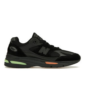 New Balance j[oX Y Xj[J[ yNew Balance 991v2 MiUK London Marathonz TCY US_6(24.0cm) Black/Bleached Lime Glo/Hot Mango