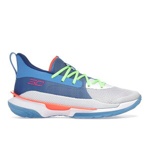 Under Armour A_[A[}[ Y Xj[J[ yUnder Armour Curry 7 Super Soaker Christmas (2019)z TCY US_11(29.0cm) Water/White-American Blue