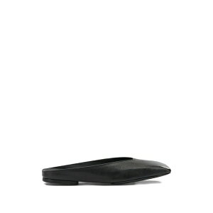 ���b�N�I�E�G���X ���f�B�[�X �T���_�� �V���[�Y Temple square-toe flat mules Black