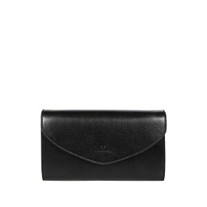 �C�� �r�]���e ���f�B�[�X �N���b�`�o�b�O �o�b�O Buttoned-flap leather clutch Black