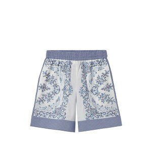 �N���[�f�B�s�G���� ���f�B�[�X �J�W���A���p���c �{�g���X Striped-waistband patterned shorts White