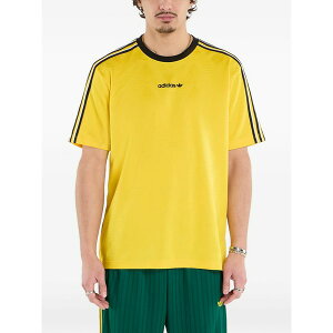 �A�f�B�_�X �����Y T�V���c �g�b�v�X Jacquard three-stripe t-shirt Yellow