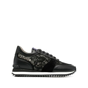 �� �V�� ���f�B�[�X �X�j�[�J�[ �V���[�Y Claire lace-embellished leather sneakers Black