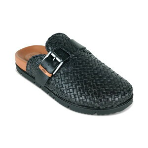 WFg\EY fB[X T_ V[Y Women's Brantley Woven Buckled Clogs Black Woven Leather