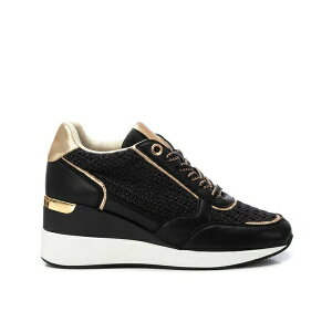 LV^C fB[X Xj[J[ V[Y Women's Wedge Braided Sneakers By XTI Black