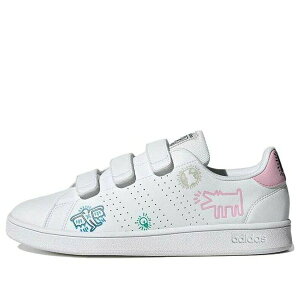 adidas �A�f�B�_�X �����Y �X�j�[�J�[ �yKeith Haring x adidas neo Advancourt Base 'White Blue Pink' GX3675�z �T�C�Y US_M_4.5