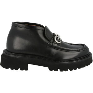 Ferragamo �t�F���K�� �����Y �X�j�[�J�[ �yFerragamo Geffer 2 Gancini Ankle Boots Black�z �T�C�Y US_10.5(28.5cm) Black
