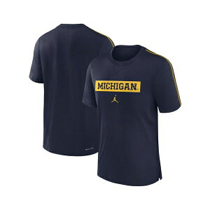 �W���[�_�� �����Y �V���c �g�b�v�X Men's Navy Michigan Wolverines 2024/25 Sideline Player Performance Tri-Blend T-Shirt Navy, Maize