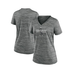 �i�C�L ���f�B�[�X T�V���c �g�b�v�X Women's Gray Chicago White Sox City Connect Velocity Practice Performance V-Neck T-shirt Gray