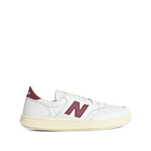 �j���[�o�����X �����Y �X�j�[�J�[ �V���[�Y T500 logo-patch leather sneakers White