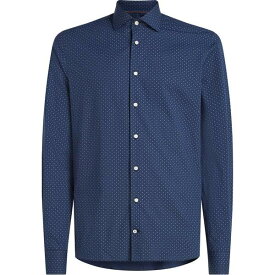 【送料無料】 トミー ヒルフィガー メンズ シャツ トップス FLEX COLLAR PRINT SF SHIRT NEW Navy