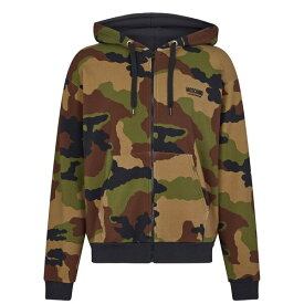 【送料無料】 モスキーノ メンズ パーカー・スウェットシャツ アウター Camouflage Zip Hoodie Green A1430