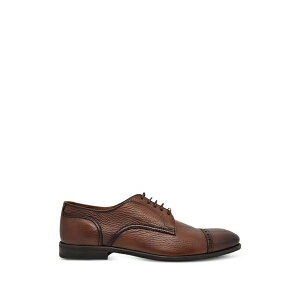 �w���_�[�\���E�u���b�R �����Y �h���X�V���[�Y �V���[�Y Textured cap-toe derby shoes Brown