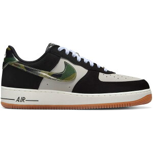 Nike �i�C�L �����Y �X�j�[�J�[ �yNike Air Force 1 Low '07 LV8 Black Patent Camo Swoosh�z �T�C�Y US_7(25.0cm) White/Black/Gum Medium Brown/Summit White