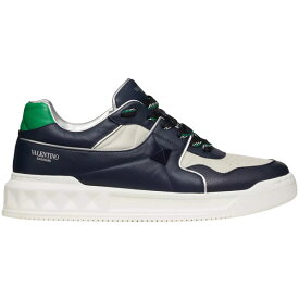 Valentino ヴァレンティノ メンズ スニーカー 【Valentino Garavani One Stud Low Top】 サイズ EU_44(29.0cm) Marine White Bright Green