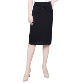 ニューヨークコレクション レディース スカート ボトムス Petite Slim Belted Scuba Crepe Skirt Black