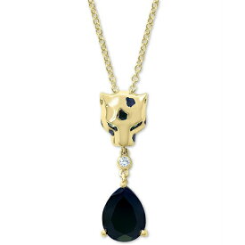 エフィー コレクション メンズ ネックレス・チョーカー アクセサリー EFFY&reg; Multi-Gemstone & Diamond Accent Panther Head 18" Pendant Necklace in 14k Gold Gold