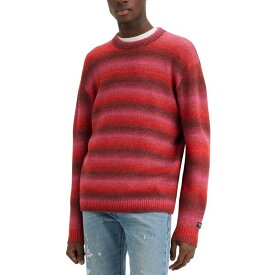 リーバイス メンズ ニット&セーター アウター Men's Premium Crewneck Stripe Sweater Space Dye Valiant Poppy