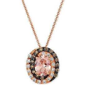 ルヴァン レディース ネックレス・チョーカー・ペンダントトップ アクセサリー Peach Morganite (7/8 ct. t.w.) & Diamond (1/3 ct. t.w.) Adjustable 20" Pendant Necklace in 14k Rose Gold Morganite