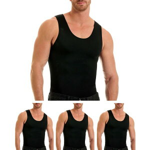 �C���X�^�X���� �����Y �V���c �g�b�v�X Men's Big & Tall Insta Slim 3 Pack Compression Muscle Tank T-Shirts Black