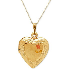イタリアン ゴールド レディース ネックレス・チョーカー・ペンダントトップ アクセサリー Engraved Heart Locket 18" Pendant Necklace in 10k Gold Yellow Gold