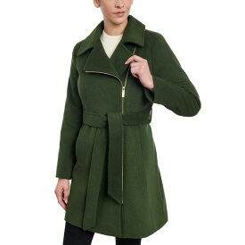 マイケルコース レディース ジャケット＆ブルゾン アウター Women's Asymmetric Wool Blend Wrap Coat Jade