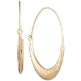 ロンナアンドリリー レディース ピアス＆イヤリング アクセサリー Medium Gold-Tone Hammered Wire Hoop Earrings 1-5/8" Gold