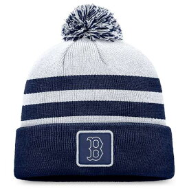 ファナティクス メンズ 帽子 アクセサリー Boston Red Sox Fanatics Cuffed Knit Hat with Pom Gray