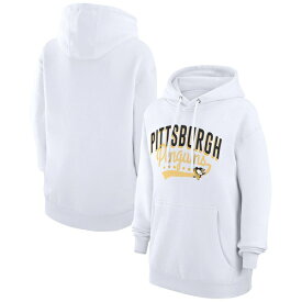 カールバンクス レディース パーカー・スウェットシャツ アウター Pittsburgh Penguins G III 4Her by Carl Banks Women's Filigree Logo Pullover Hoodie???White