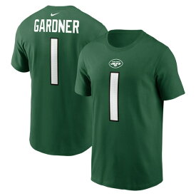 ナイキ メンズ Tシャツ トップス Sauce Gardner New York Jets Nike Player Name & Number TShirt Green