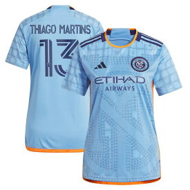 アディダス レディース ユニフォーム トップス Thiago Martins New York City FC adidas Women's 2023 The Interboro Kit Replica Player Jersey Light Blue
