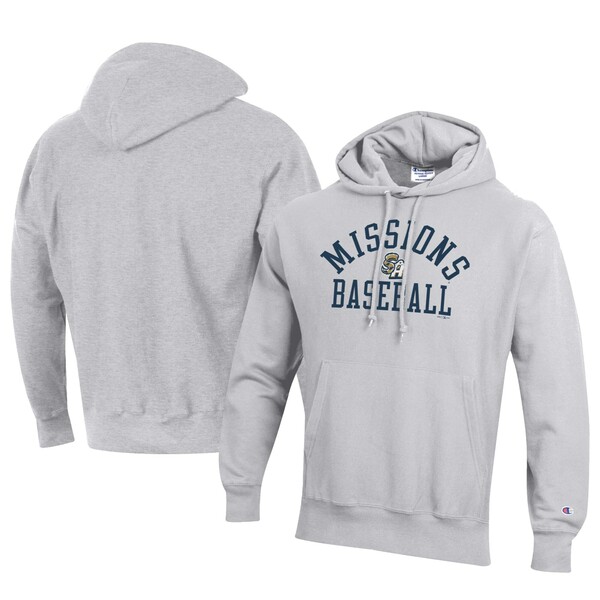 チャンピオン メンズ パーカー・スウェットシャツ アウター San Antonio Missions Champion Baseball Reverse Weave Pullover Hoodie Gray
