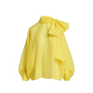 �G�b�Z���V�����A���g���[�v ���f�B�[�X �V���c �g�b�v�X Karismatic pussy-bow shirt Yellow