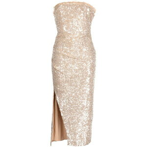 �j�[�h���A���h�X���b�h ���f�B�[�X �����s�[�X �g�b�v�X Stellar gloss strapless dress Brown