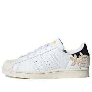 adidas AfB_X fB[X Xj[J[ White/Black y(WMNS) adidas Superstar 'Floral Patches - White Flash Orange' GZ0864z TCY US_7(24.0cm)