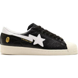 adidas �A�f�B�_�X �����Y �X�j�[�J�[ �yadidas Superstar atmos x BAPE 25th Anniversary�z �T�C�Y US_10.5(28.5cm) Core Black/Footwear White/Off White