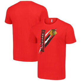 スターター メンズ Tシャツ トップス Chicago Blackhawks Starter Color Scratch TShirt Red