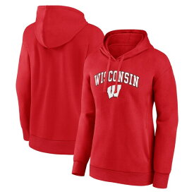 ファナティクス レディース パーカー・スウェットシャツ アウター Wisconsin Badgers Fanatics Branded Women's Evergreen Campus Pullover Hoodie Red