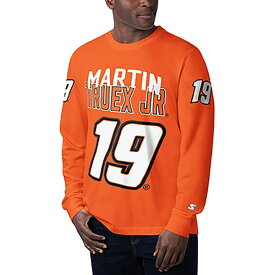【送料無料】 スターター メンズ Tシャツ トップス Martin Truex Jr Starter Clutch Hit Graphic Long Sleeve TShirt Orange