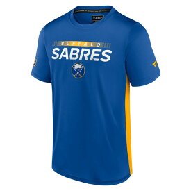 ファナティクス メンズ Tシャツ トップス Buffalo Sabres Fanatics Branded Authentic Pro Rink Tech TShirt Royal/Gold