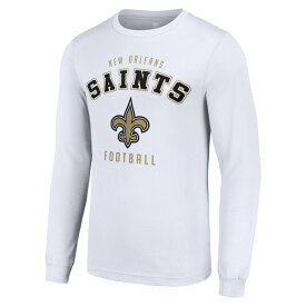 スターター メンズ Tシャツ トップス New Orleans Saints Starter Long Sleeve TShirt White
