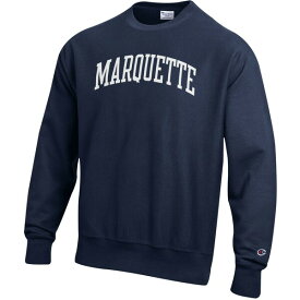 チャンピオン メンズ パーカー・スウェットシャツ アウター Marquette Golden Eagles Champion Reverse Weave Fleece Crewneck Sweatshirt Navy