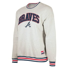 ニューエラ メンズ パーカー・スウェットシャツ アウター Atlanta Braves New Era Throwback Classic Pullover Sweatshirt Heather Gray