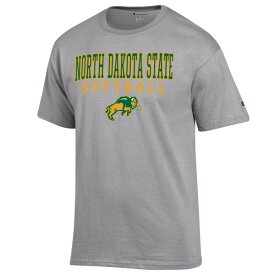 チャンピオン メンズ Tシャツ トップス NDSU Bison Champion Stack Logo Softball Powerblend TShirt Gray