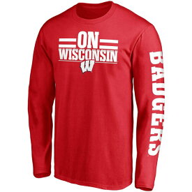 ファナティクス メンズ Tシャツ トップス Wisconsin Badgers Fanatics Branded Hometown 2Hit Long Sleeve TShirt Red