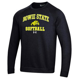 アンダーアーマー メンズ パーカー・スウェットシャツ アウター Bowie State Bulldogs Under Armour All Day Arch Softball Fleece Raglan Pullover Sweatshirt Black
